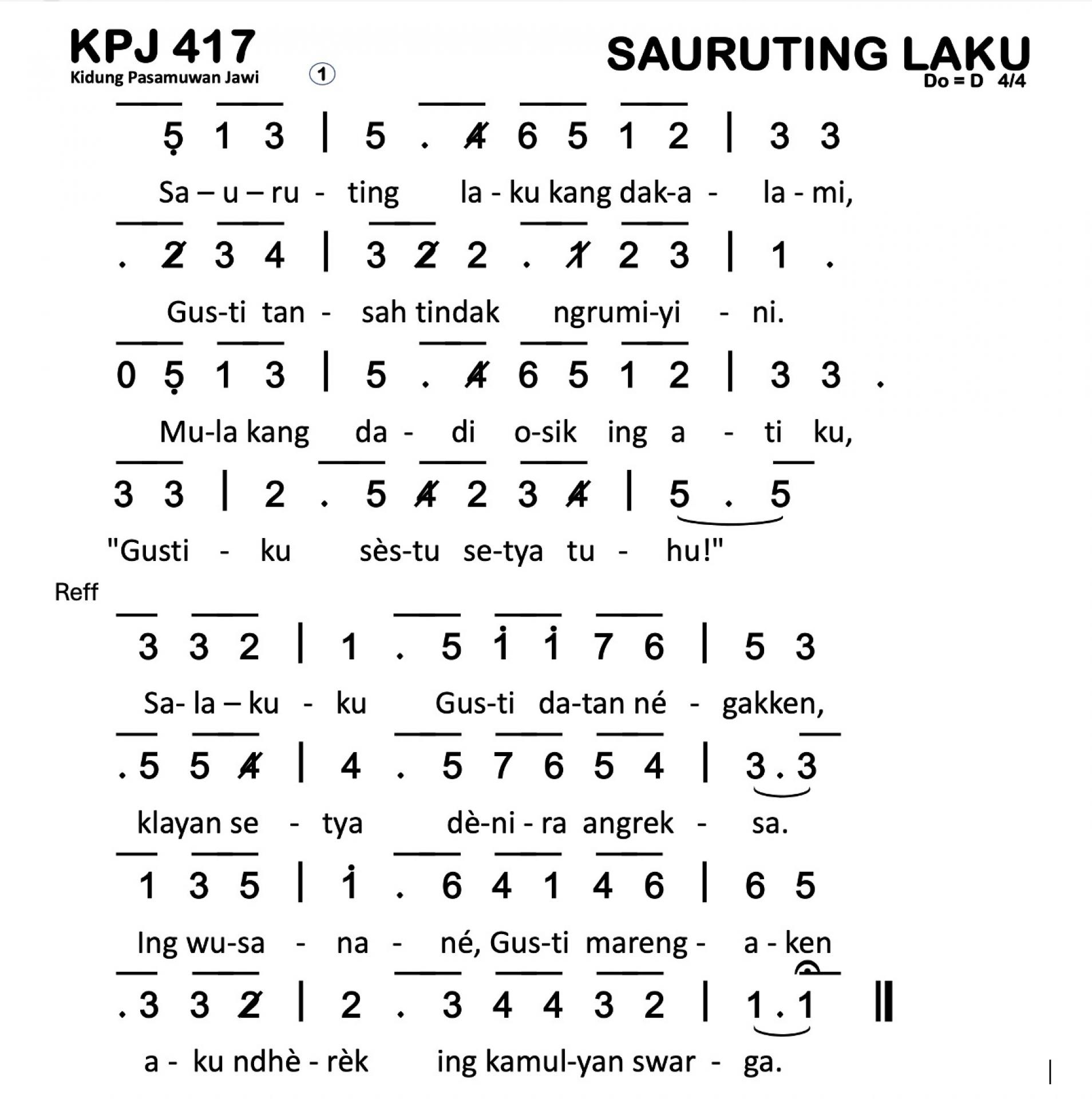 Partitur Polos KPJ 417