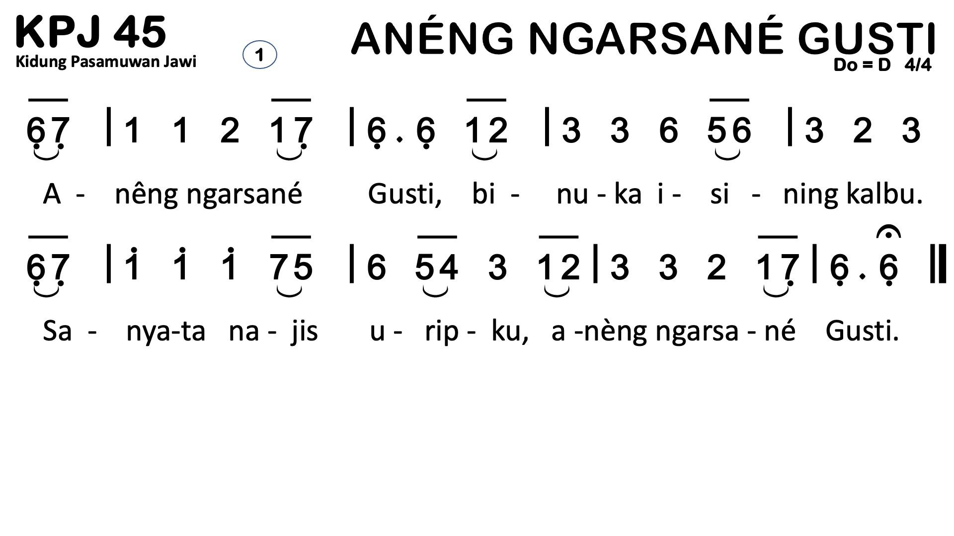 Partitur Polos KPJ 45