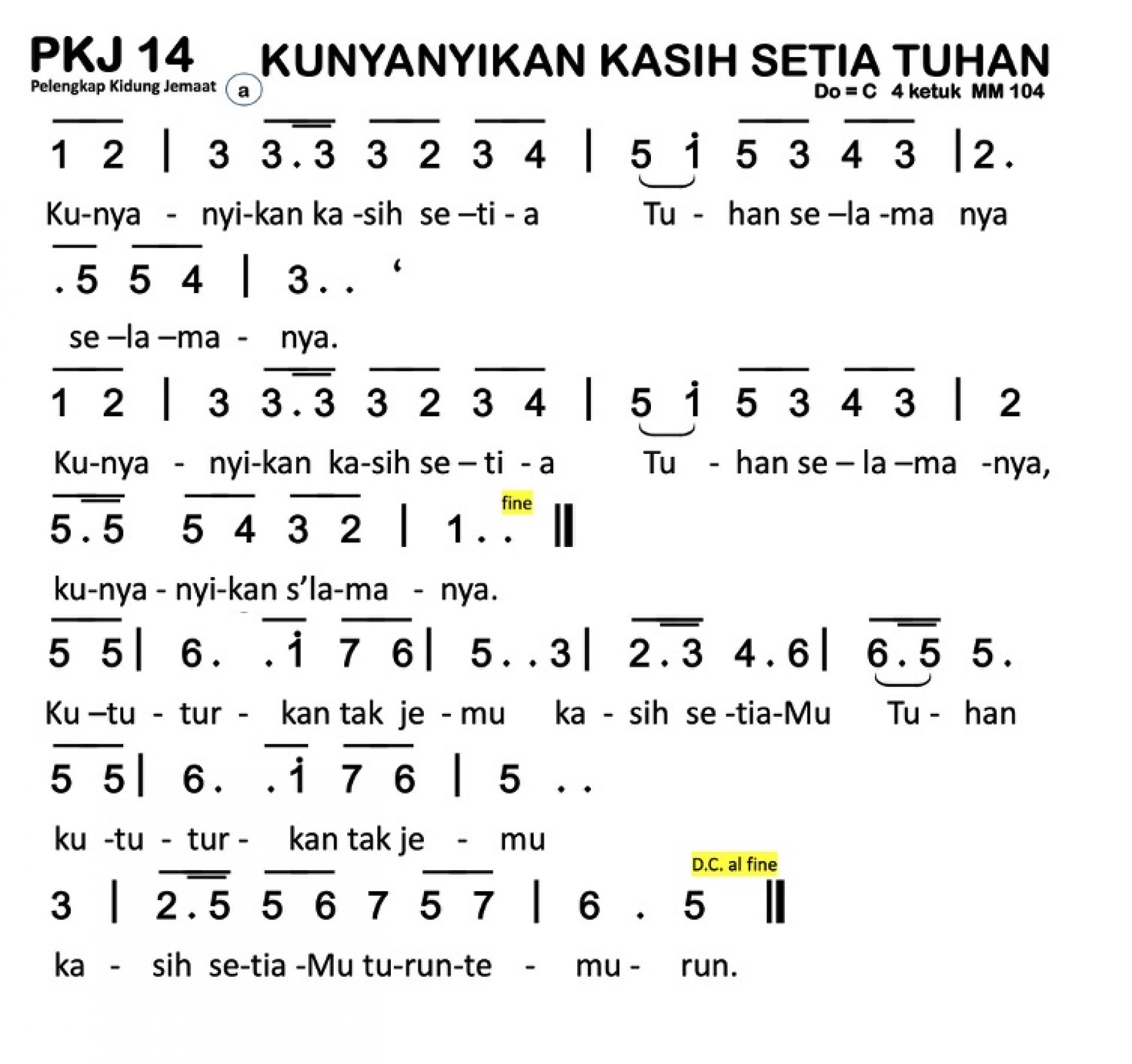 Partitur Polos PKJ 14