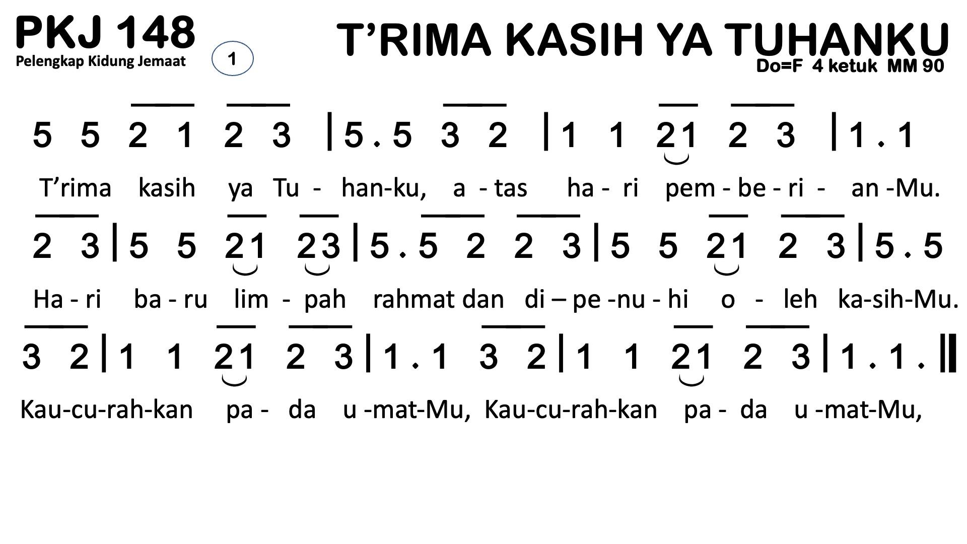 Partitur Polos PKJ 148