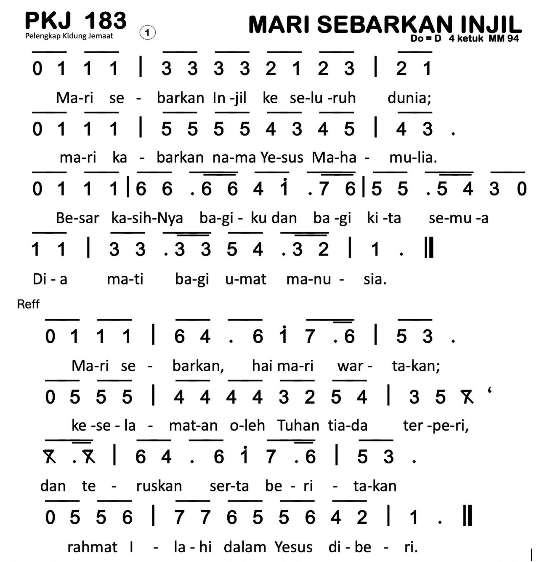 Partitur Polos PKJ 183