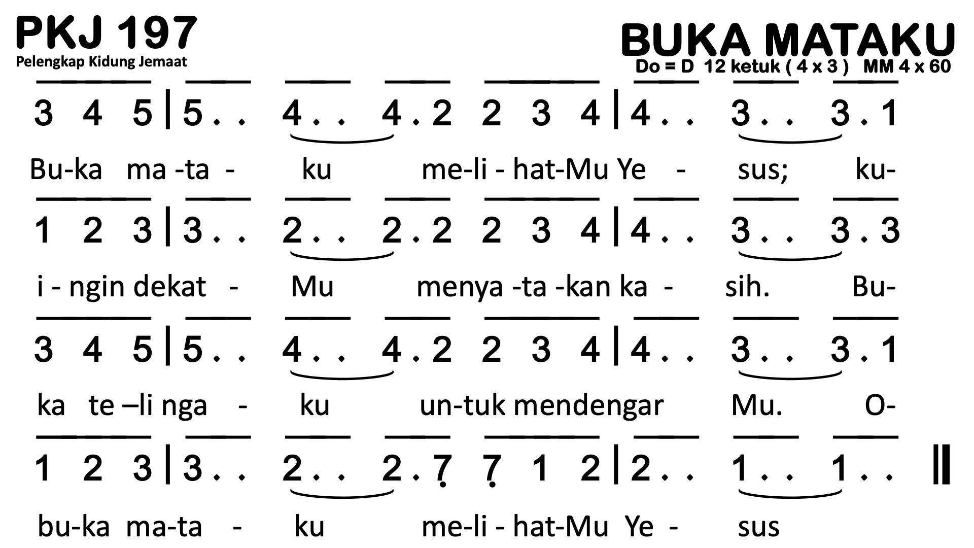 Partitur Polos PKJ 197