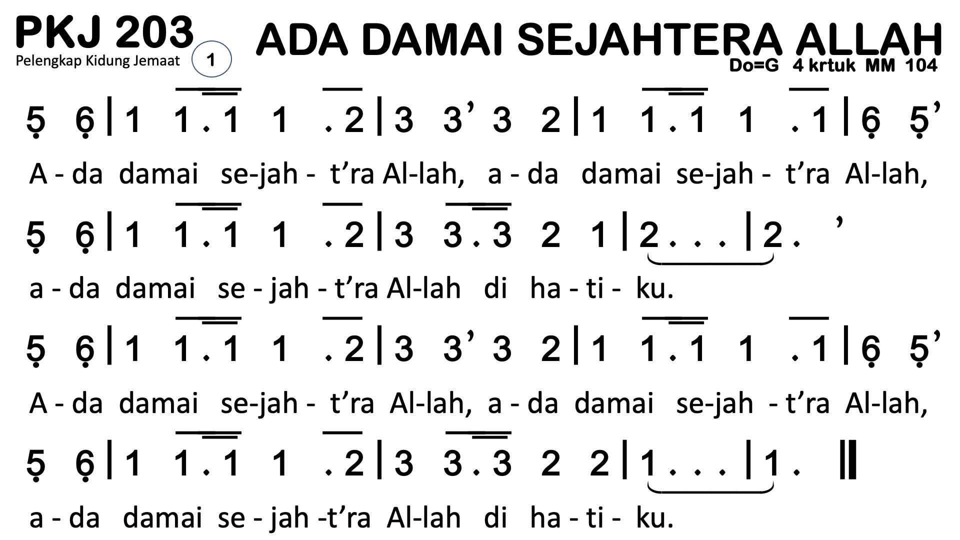 Partitur Polos PKJ 203