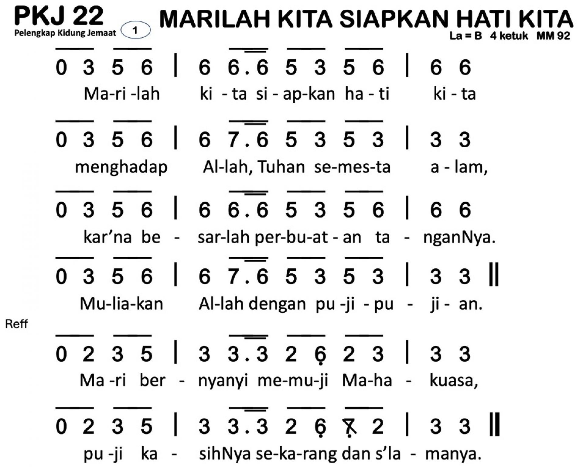 Partitur Polos PKJ 22