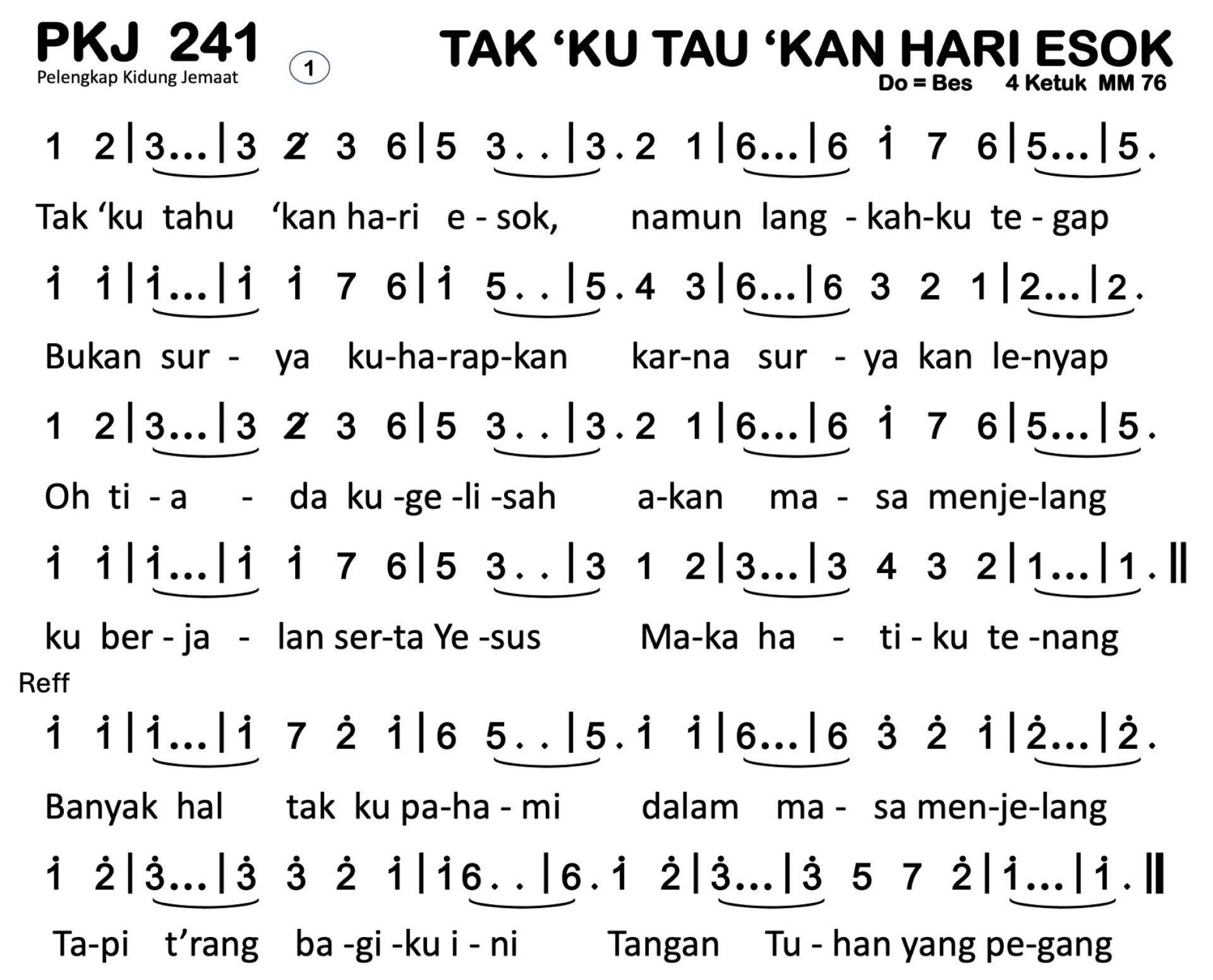 Partitur Polos PKJ 241