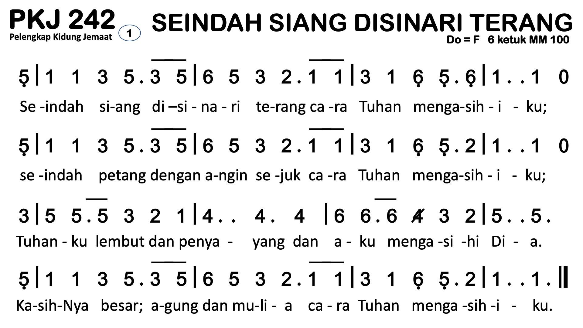 Partitur Polos PKJ 242