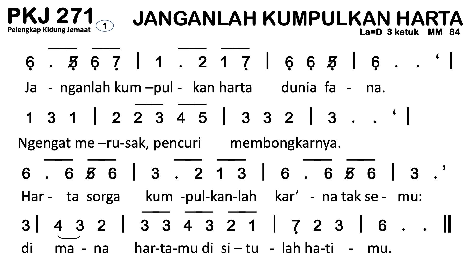 Partitur Polos PKJ 271