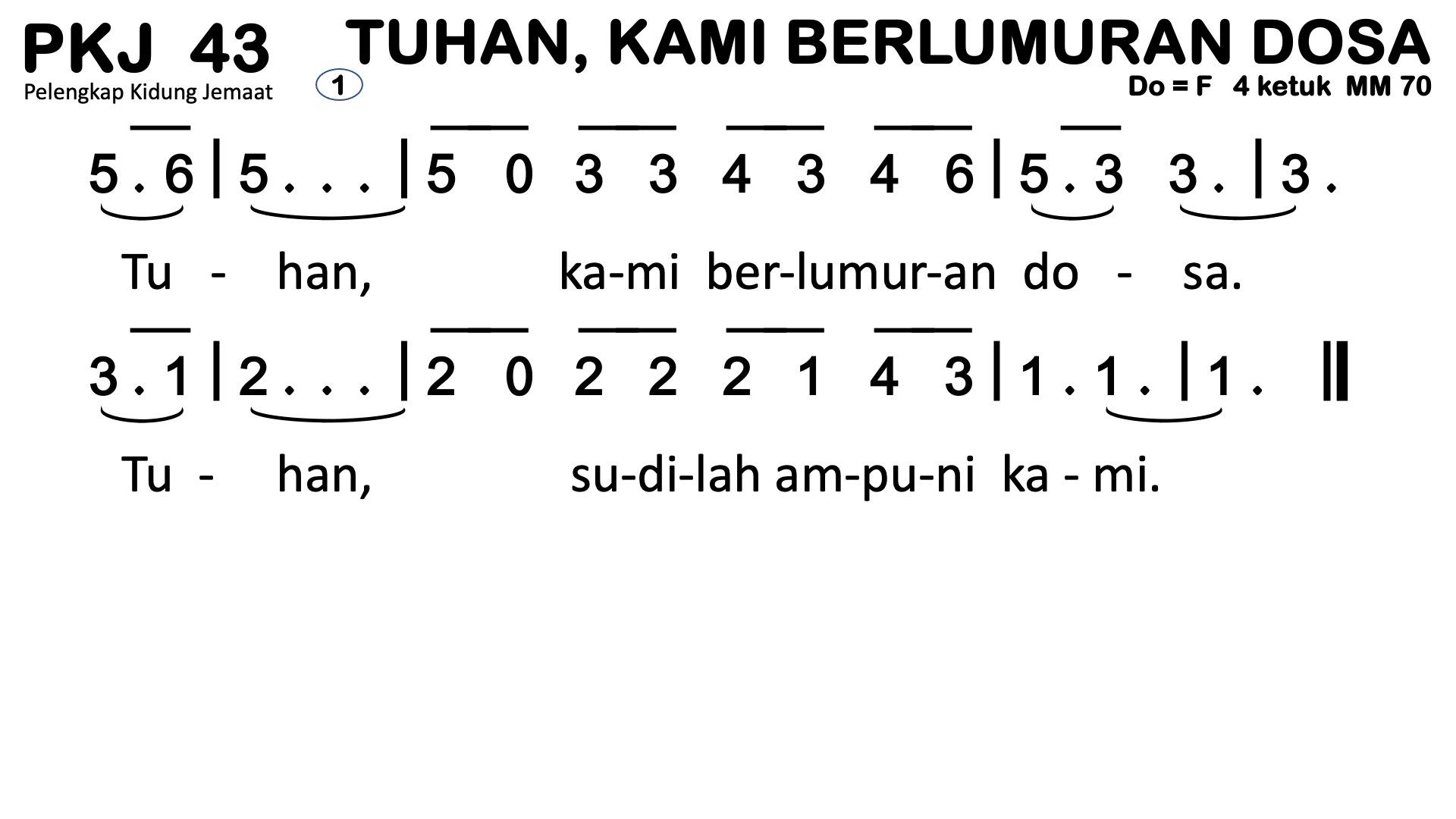 Partitur Polos PKJ 43